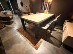 Showroomopruiming! Eiken tafel 200x100 + 6 stoelen - € 499,-, Ophalen, Eikenhout, 50 tot 100 cm, Vijf personen of meer