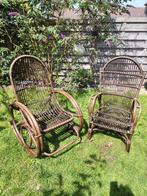 Set vintage rotan stoelen 1 schommelstoel, Antiek en Kunst, Antiek | Meubels | Stoelen en Banken, Ophalen