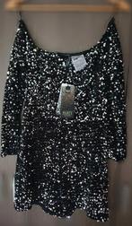 Glitter jumpsuit NIEUW, Maat 38/40 (M), Zwart, Nieuw, Ophalen of Verzenden