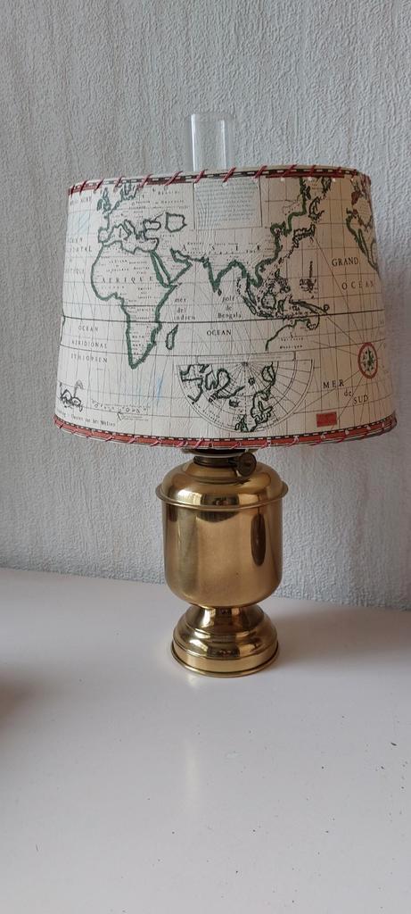Nautische Petroleum Lamp met Wereldkaart, Watersport en Boten, Accessoires en Onderhoud, Binnenverlichting, Ophalen