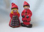 Vintage keramiek Zweedse kerstbeeldjes Tomtefar och Tomtemor, Diversen, Kerst, Ophalen of Verzenden, Gebruikt