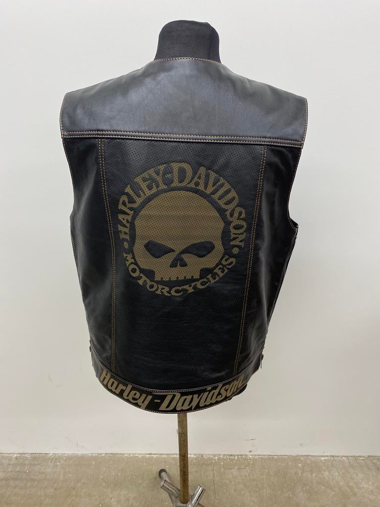 leren vest Harley davidson leeren, Motoren, Kleding | Motorkleding, Verzenden, Nieuw met kaartje, Heren, Jas | leer