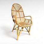Vintage design rotan fauteuil , Rohé Noordwolde, 1960s, Ophalen, Gebruikt, Bruin, Riet of Rotan