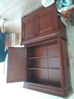 wandkast+eettafel en 4 stoelen massief kerssenhout, Huis en Inrichting, Stoelen, Ophalen, Gebruikt, Bruin, Vier