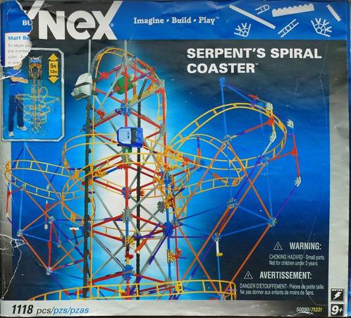 K'NEX Set | Serpent's Spiral Coaster Achtbaan +Elektromotor, Kinderen en Baby's, Speelgoed | Bouwstenen, Gebruikt, K'nex, Ophalen of Verzenden