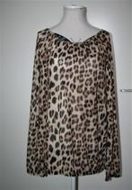 Pescara bruin leopard print top blouse mt 42 L, Kleding | Dames, Blouses en Tunieken, Bruin, Verzenden, Maat 42/44 (L), Pescara