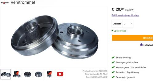 chevrolet/deawoo matiz  remtrommels, Auto-onderdelen, Remmen en Aandrijving, Chevrolet, Daewoo, Nieuw, Ophalen of Verzenden