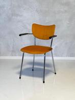 Gebr De Wit 3211 eettafelstoel vintage eetkamerstoel geel, Huis en Inrichting, Stoelen, Metaal, Gebruikt, Overige kleuren, Vintage