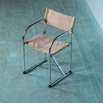 Memphis buisframe regisseursstoel 70s 80s midmod chrome beschikbaar voor biedingen