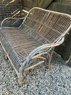 Vintage rotan bankje, Ophalen, Gebruikt, Rotan