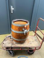 Biertap/wijntap houten ton met tapkraan, Ophalen, Gebruikt
