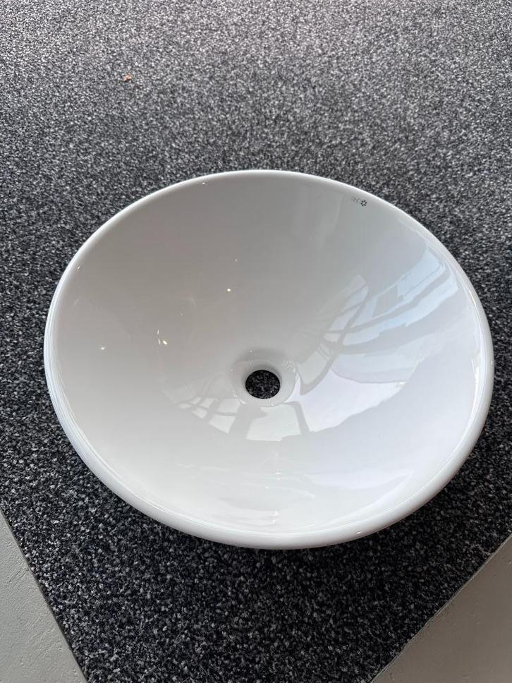 Ronde keramiek waskom, Doe-het-zelf en Verbouw, Sanitair, Nieuw, Wastafel, Steen, Ophalen