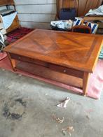 Klassieke Zware Grote Salontafel + Bijzettafel, Ophalen, Gebruikt, Vierkant, 50 tot 100 cm