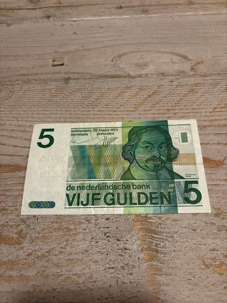 5 Gulden Biljet - 1973, Postzegels en Munten, Bankbiljetten | Nederland, Ophalen of Verzenden, 5 gulden, Los biljet