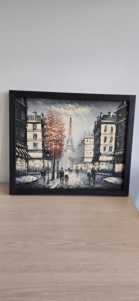 Schilderij Parijs met Eiffeltoren, Antiek en Kunst, Kunst | Schilderijen | Klassiek, Ophalen