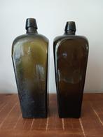 Twee grote antieke jenever flessen, 19e eeuw, Verzenden