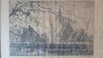 Ets/gravure Blaricum A.J. de Jong (1879-1978), Antiek en Kunst, Kunst | Etsen en Gravures, Ophalen of Verzenden