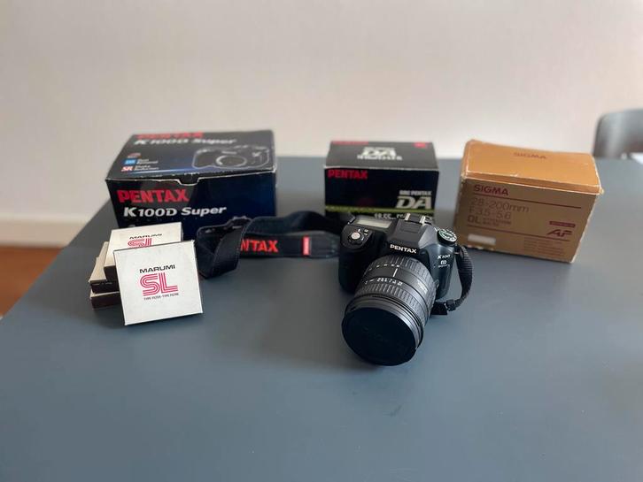 Pentax K100D Super + 2 lenzen + filters, Audio, Tv en Foto, Fotocamera's Digitaal, Gebruikt, Spiegelreflex, Pentax, Minder dan 4 keer