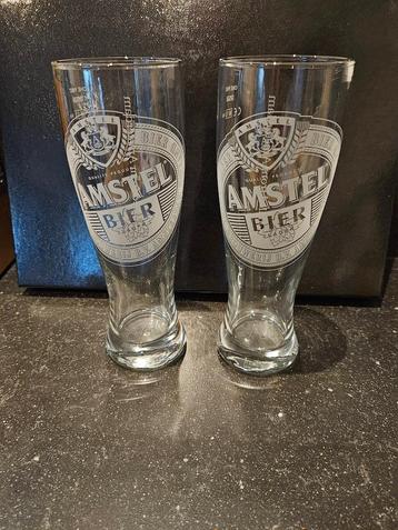 2x Pint Amstel bierglas 21,8 cm beschikbaar voor biedingen
