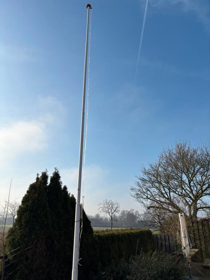 Vlaggenmast 6 meter, Telecommunicatie, Antennes en Masten, Gebruikt, Mast, Ophalen