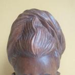 Prachtig houtsnijwerk buste borstbeeld vrouw Indonesie 2604, Ophalen of Verzenden