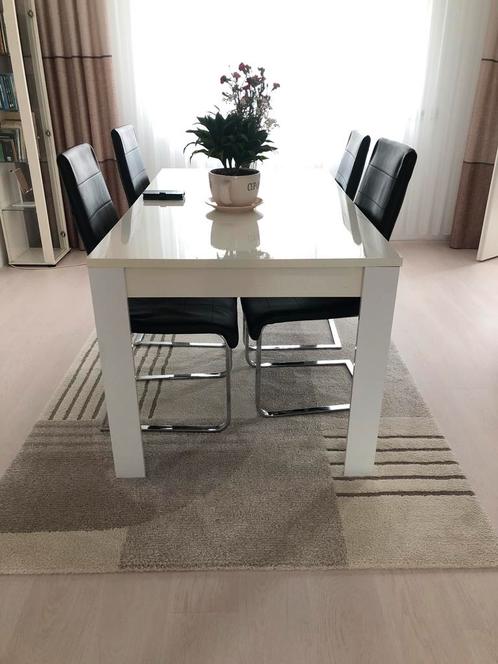 Witte eethoek met 4 stoelen, Huis en Inrichting, Complete eetkamers, Gebruikt, Ophalen