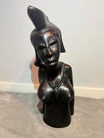 Afrikaans Houten Borstbeeld - Handgesneden, Antiek en Kunst, Ophalen of Verzenden