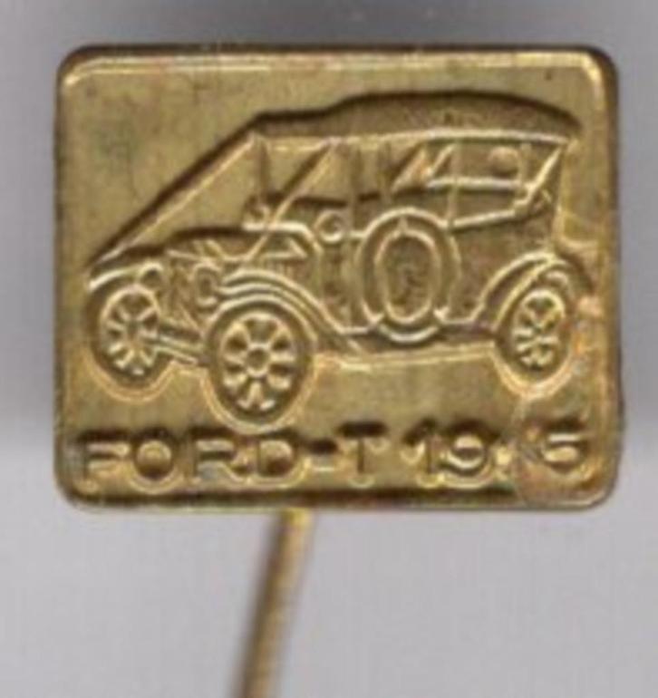 Ford-T 1915 blank koper oldtimer auto speldje ( B_053 ), Verzamelen, Speldjes, Pins en Buttons, Zo goed als nieuw, Speldje of Pin