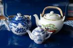 Thee potjes china bl wit grote 10 H .BL W klein 8 H met vog, Antiek en Kunst, Antiek | Porselein, Ophalen of Verzenden