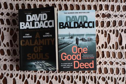 2 boeken van David Baldacci, One Good Deed en Calamity Souls, Boeken, Thrillers, Zo goed als nieuw, Ophalen of Verzenden