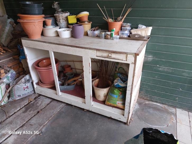 Tuinwerkbank met opbergruimte, Huis en Inrichting, Kasten | Dressoirs, Ophalen