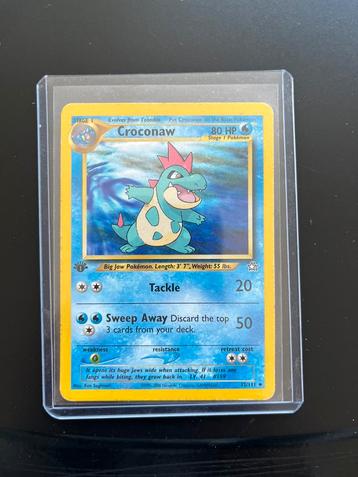 Pokemon kaart first edition crocanaw beschikbaar voor biedingen