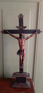 Antiek houten crucifix met notenhouten corpus, Antiek en Kunst, Ophalen