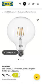 Ikea Led lamp LUNNOM E27 470 lumen 2 stuks, Ophalen of Verzenden, Nieuw, Glas, Minder dan 50 cm