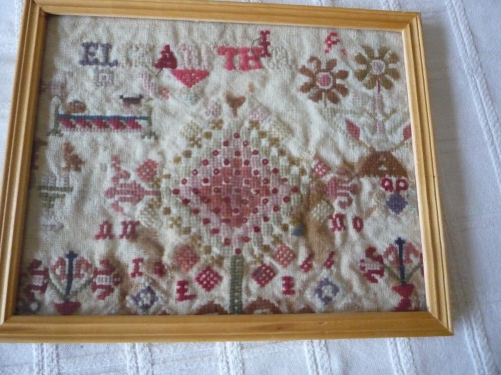 antieke merklap, Antiek en Kunst, Ophalen of Verzenden