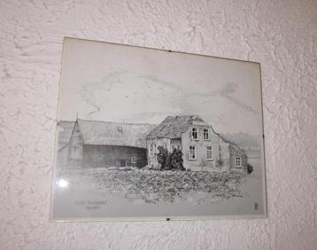  prent oude boerderij tholen lijst print zeeuws huis old far beschikbaar voor biedingen