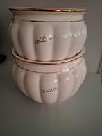 Planten potten S.Valentino twee maten, crème met goud, Rond, Binnen, Ophalen of Verzenden, Zo goed als nieuw