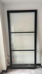 Binnendeur met glas NDB901 | Nova design | Diep zwart, Doe-het-zelf en Verbouw, Deuren en Horren, Nieuw, Glas, 80 tot 100 cm, Ophalen of Verzenden
