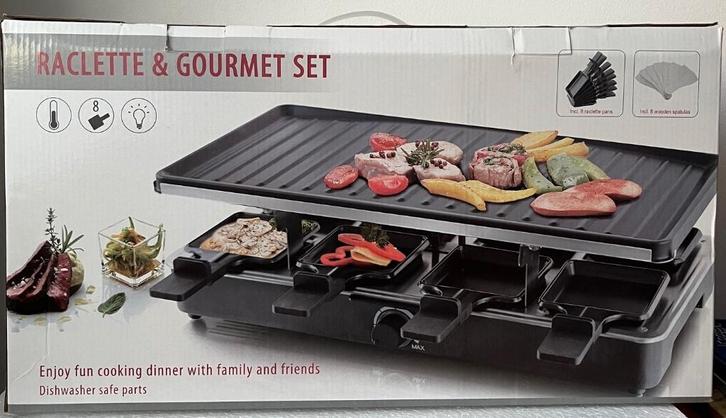 Raclette & Gourmet Set nieuw in doos, Witgoed en Apparatuur, Gourmetstellen, Nieuw, 8 personen of meer, Ophalen of Verzenden