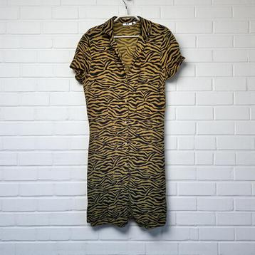 We Jurk Maat S Geel Zwart Tijger Print Aloha Midi beschikbaar voor biedingen