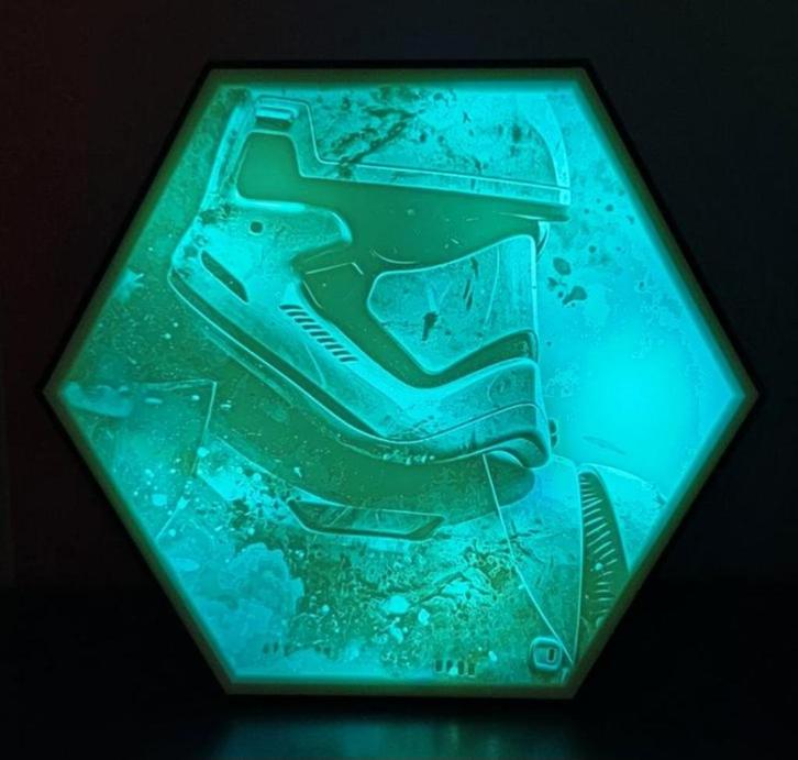 Stormtrooper hexagon multi-color led lamp, Verzamelen, Star Wars, Nieuw, Gebruiksvoorwerp, Ophalen of Verzenden