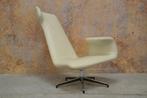 IZG staat gebroken witte leren Kebe design draaifauteuil, Design, Metaal, 75 tot 100 cm, Zo goed als nieuw