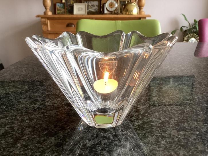 Schaal, waxinelichthouder, Orrefors, kristal, vintage, Antiek en Kunst, Antiek | Glas en Kristal, Ophalen