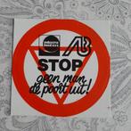 Vintage sticker Stop geen man de poort uit industriebond NVV, Verzamelen, Stickers, Overige typen, Ophalen of Verzenden, Zo goed als nieuw