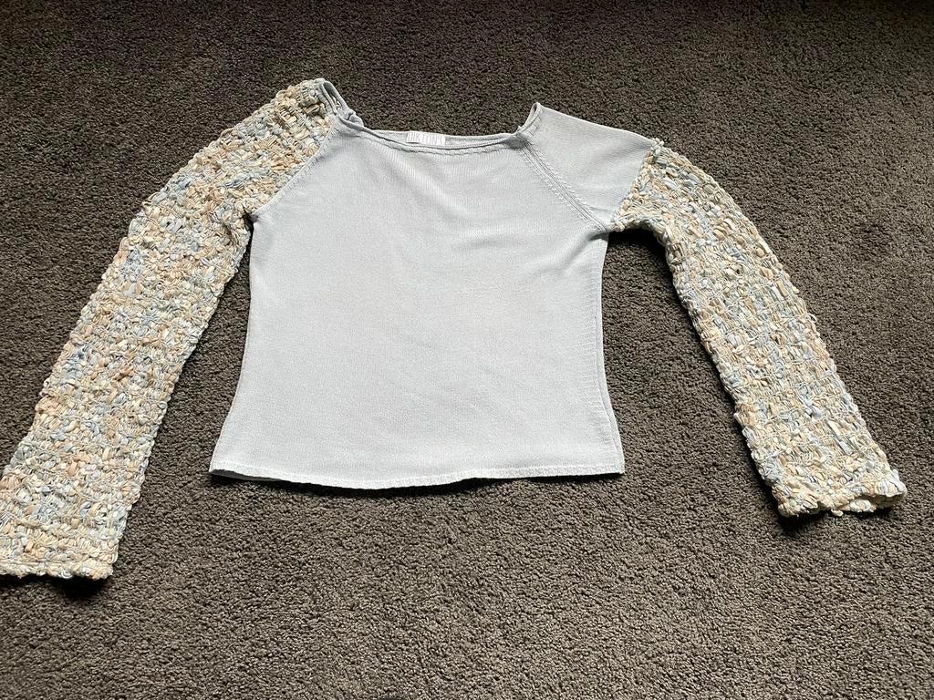 Dikton’s licht blauwe boetiek trui bijzondere mouwen mt 38, Ophalen of Verzenden, Zo goed als nieuw, Maat 38/40 (M), Blauw