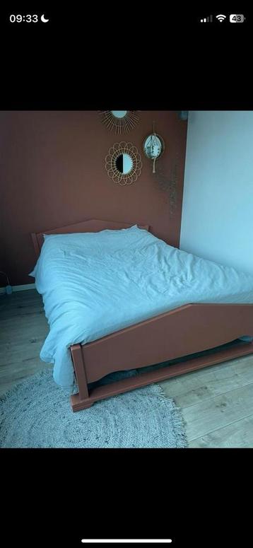 Terra cotta grenen houten bedombouw 140x200