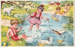 MEISJE BADPAK GEIT JAREN 50 ZEER MOOIE OUDE KAART KH918, Ophalen of Verzenden, 1940 tot 1960, Ongelopen, Kinderen