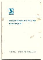 Sachs 50 /3 instructieboek 3 versnellingen (7511z) bromfiets, Ophalen of Verzenden, Zo goed als nieuw