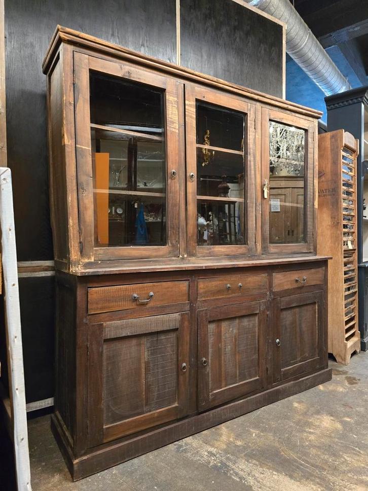 Toffe ruige buffetkast | vitrinekast | Amerikaans eiken, Huis en Inrichting, Kasten | Buffetkasten, Gebruikt, 200 cm of meer, 50 tot 75 cm