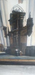 Kerk interieur, Antiek en Kunst, Kunst | Schilderijen | Klassiek, Ophalen of Verzenden